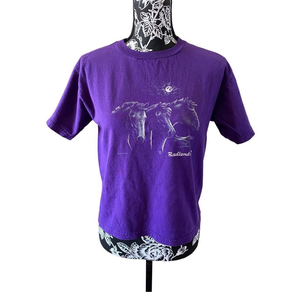 Vintage Y2K Badlands South Dakota Horse T Shirt Girls Cowgirl Western Travel
